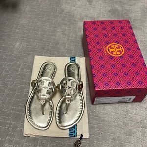 NWT Gold Tory Burch Miller Sandals